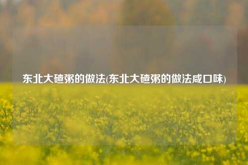东北大碴粥的做法(东北大碴粥的做法咸口味)