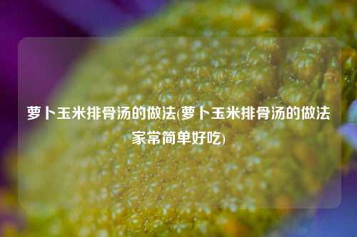 萝卜玉米排骨汤的做法(萝卜玉米排骨汤的做法家常简单好吃)